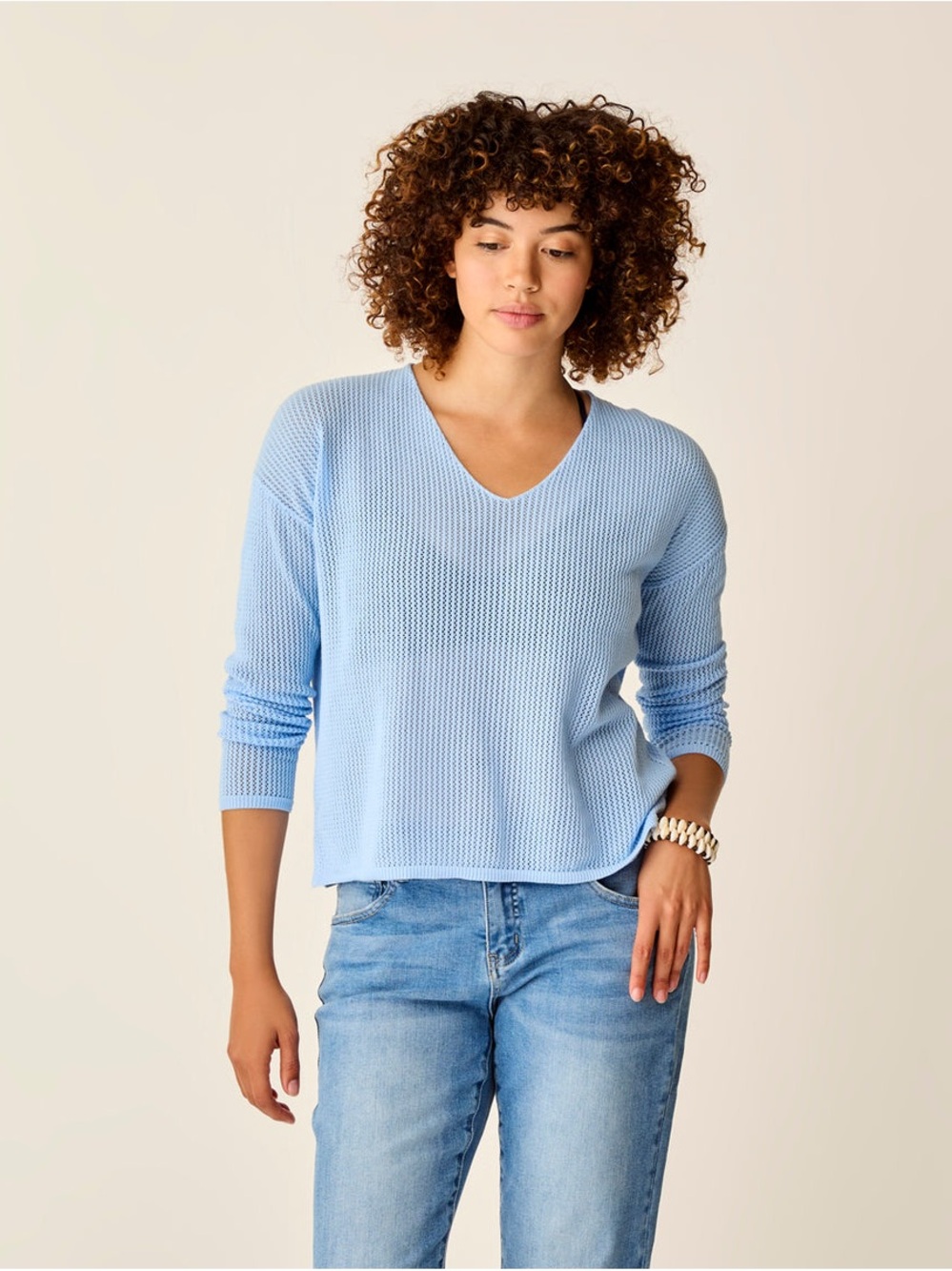 NEW Carve Designs Zella Mesh Pullover La Paz Organic Cotton Women’s Small